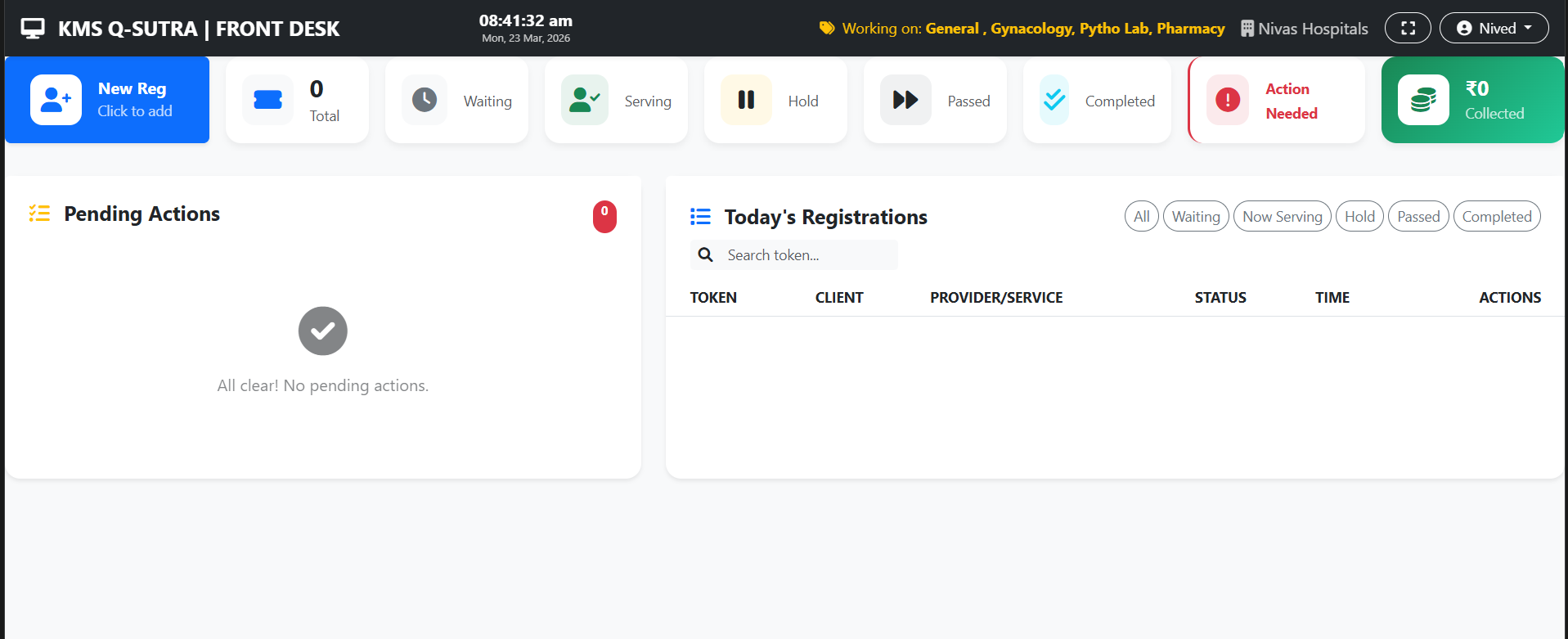 Front Desk Dashboard